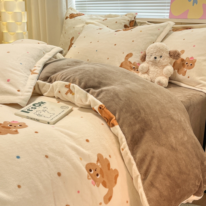 91家纺网 家纺一手货源 找家纺 （总）慕尚家纺 2025新款田园花卉类印花牛奶绒高克重单被套