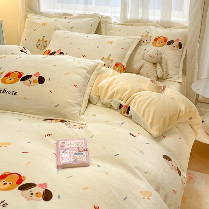 91家纺网 家纺一手货源 找家纺 （总）慕尚家纺 2025新款田园花卉类印花牛奶绒高克重单被套