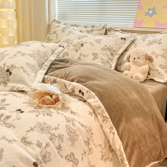 91家纺网 家纺一手货源 找家纺 （总）慕尚家纺 2025新款田园花卉类印花牛奶绒高克重单被套