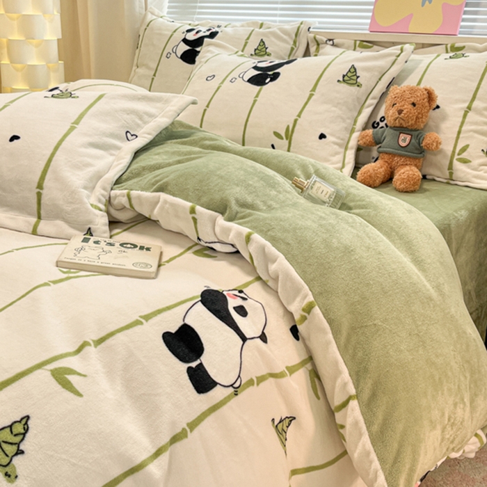 91家纺网 家纺一手货源 找家纺 （总）慕尚家纺 2025新款田园花卉类印花牛奶绒高克重单被套