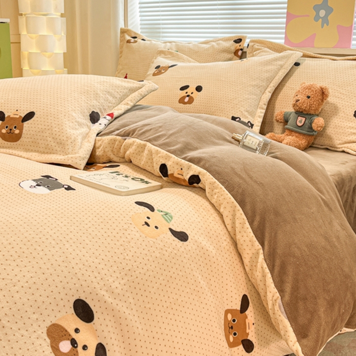 91家纺网 家纺一手货源 找家纺 （总）慕尚家纺 2025新款田园花卉类印花牛奶绒高克重单被套