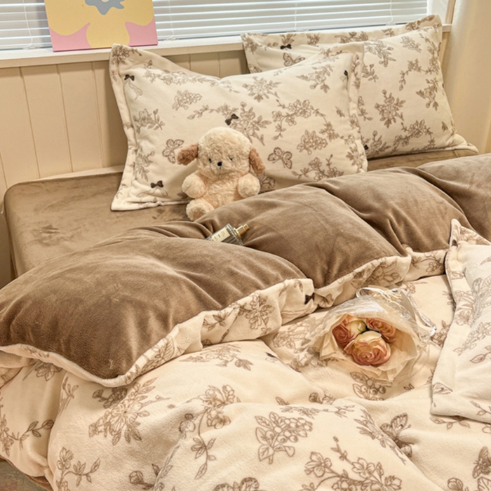 91家纺网 家纺一手货源 找家纺 慕尚家纺 2025新款田园花卉类印花牛奶绒高克重单被套 丽娜