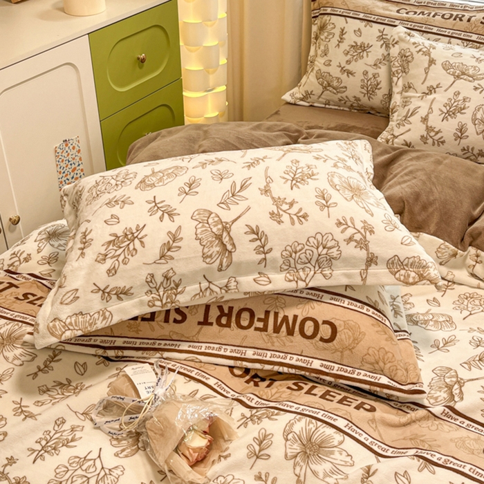 91家纺网 家纺一手货源 找家纺 （总）慕尚家纺 2025新款田园花卉类印花牛奶绒高克重单被套