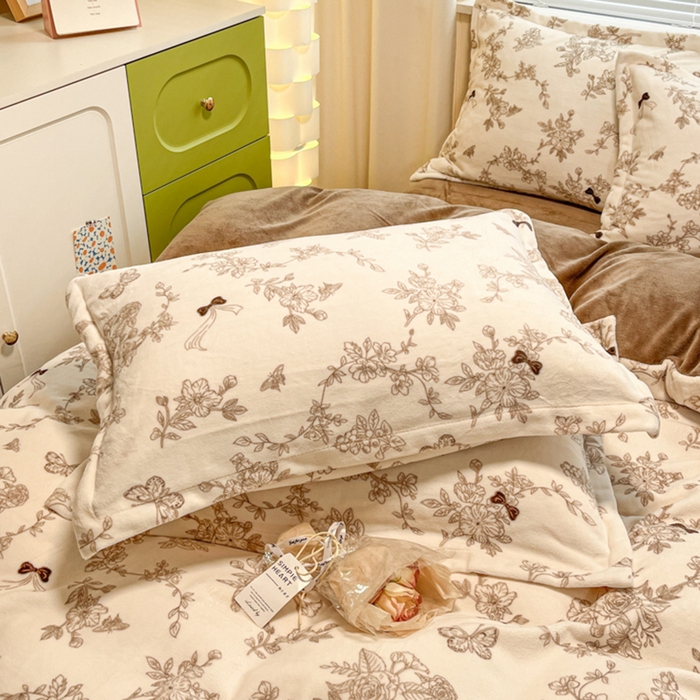 91家纺网 家纺一手货源 找家纺 慕尚家纺 2025新款田园花卉类印花牛奶绒高克重单被套 丽娜