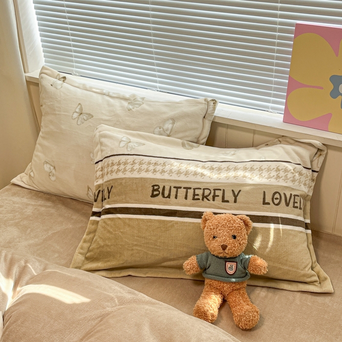 91家纺网 家纺一手货源 找家纺 慕尚家纺 2025新款田园花卉类印花牛奶绒高克重单被套 梦蝶