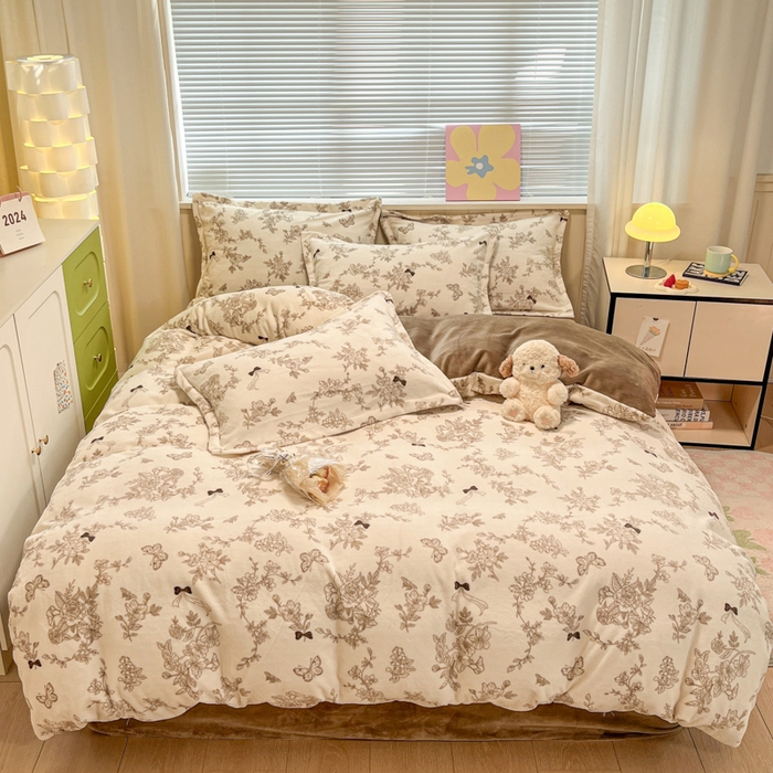 91家纺网 家纺一手货源 找家纺 慕尚家纺 2025新款田园花卉类印花牛奶绒高克重单被套 丽娜