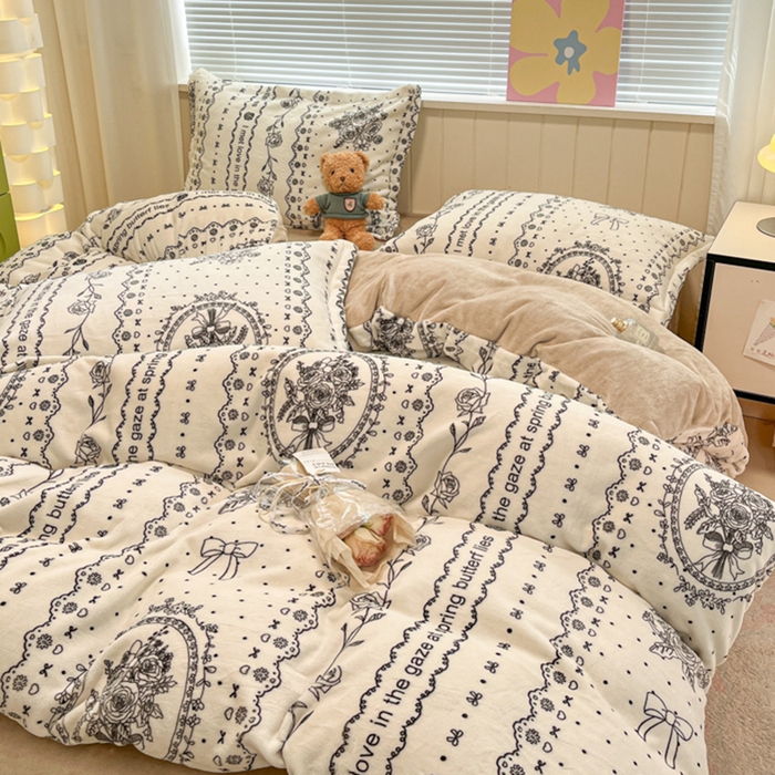 91家纺网 家纺一手货源 找家纺 慕尚家纺 2025新款田园花卉类印花牛奶绒高克重单被套 摩登花园