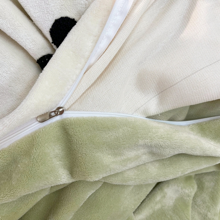 91家纺网 家纺一手货源 找家纺 鑫利来家纺 2025新款牛奶绒毛巾绣四件套 奶茶-白绿