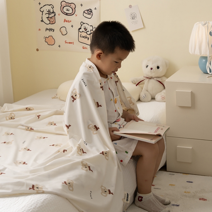 寐居家纺 2025新款企鹅绒多功能儿童毛巾毯（可当披肩用） 企鹅绒毯-考拉