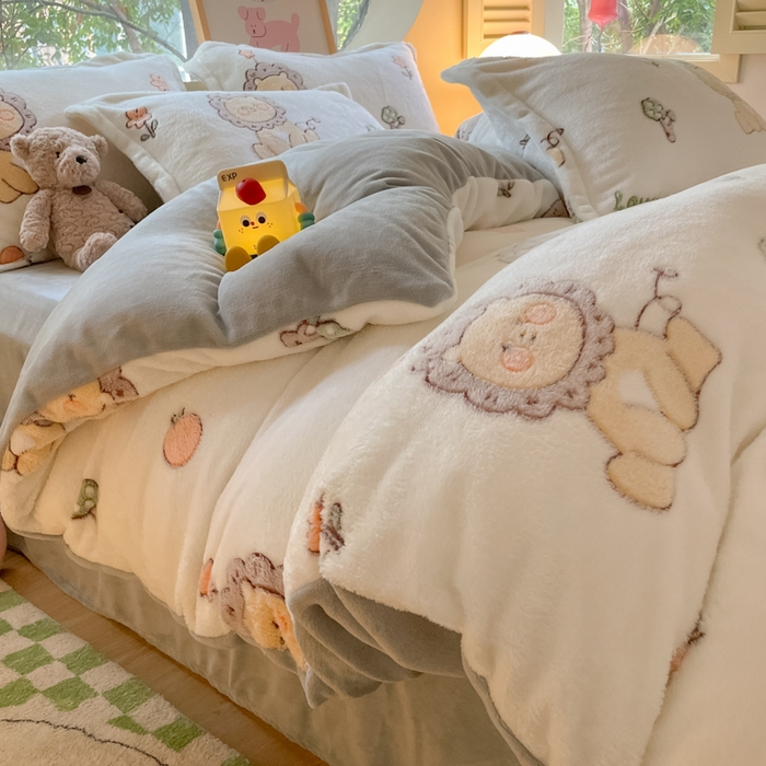 91家纺网 家纺一手货源 找家纺 （总）慕尚家纺 2025新款高克重印花雪花绒被套单件