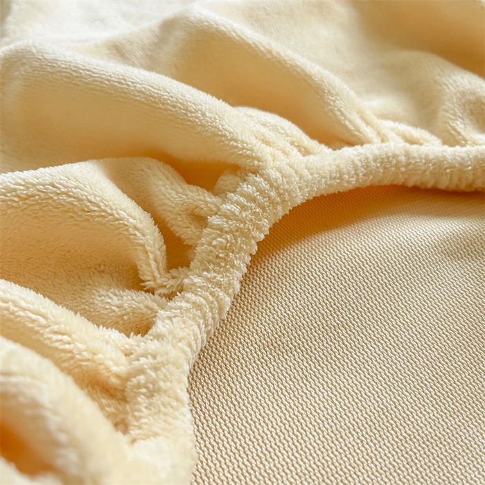 91家纺网 家纺一手货源 找家纺 857 2024新款纯色保暖高克重牛奶绒床笠 床笠-日光黄