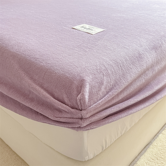 91家纺网 家纺一手货源 找家纺 857 2024新款纯色保暖高克重牛奶绒床笠 床笠-薰衣草紫