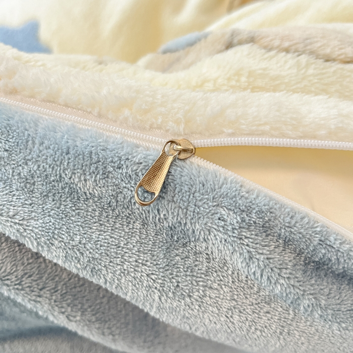 91家纺网 家纺一手货源 找家纺 慕尚家纺 2025新款高克重印花雪花绒被套单件 旺福