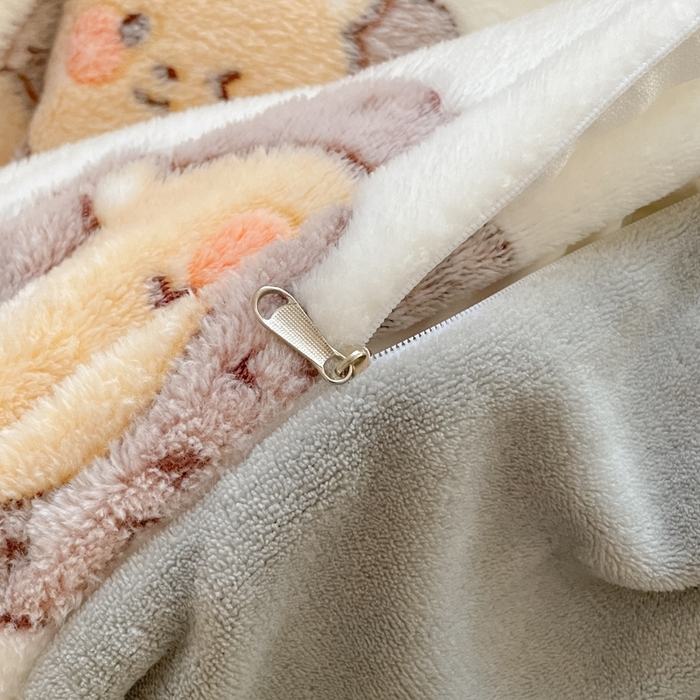 91家纺网 家纺一手货源 找家纺 慕尚家纺 2025新款高克重印花雪花绒被套单件 幸运狮