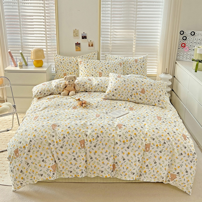 91家纺网 家纺一手货源 找家纺 （总）朵希曼 2025新款全棉印花小清新系列四件套