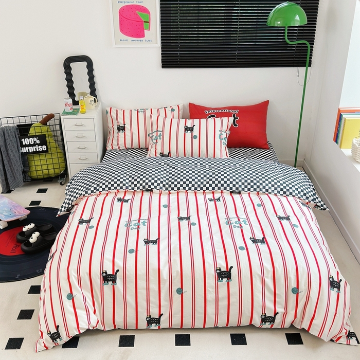 91家纺网 家纺一手货源 找家纺 （总）朵希曼 2025新款全棉印花小清新系列四件套