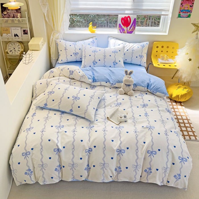 91家纺网 家纺一手货源 找家纺 （总）朵希曼 2025新款全棉印花小清新系列四件套