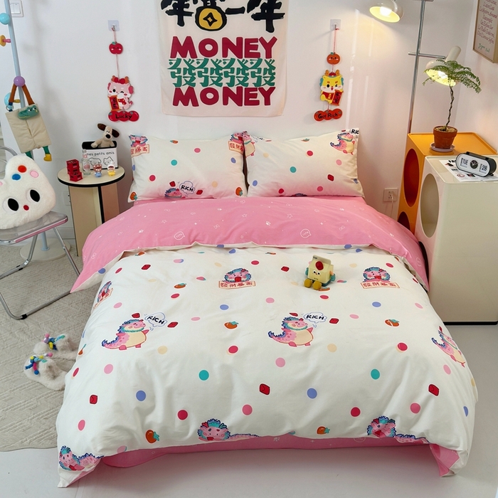 91家纺网 家纺一手货源 找家纺 （总）朵希曼 2025新款全棉印花小清新系列四件套