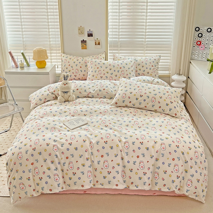 91家纺网 家纺一手货源 找家纺 （总）朵希曼 2025新款全棉印花小清新系列四件套