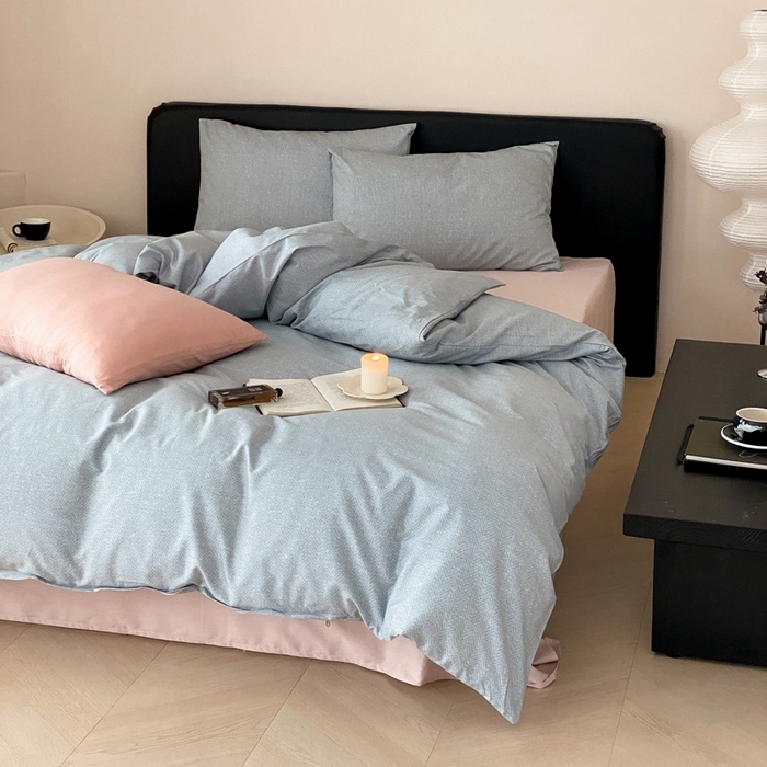 91家纺网 家纺一手货源 找家纺 朵希曼 2026新款全棉印花小清新系列四件套 怀素-混纺紫