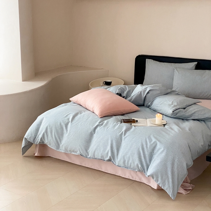 91家纺网 家纺一手货源 找家纺 朵希曼 2026新款全棉印花小清新系列四件套 怀素-混纺紫