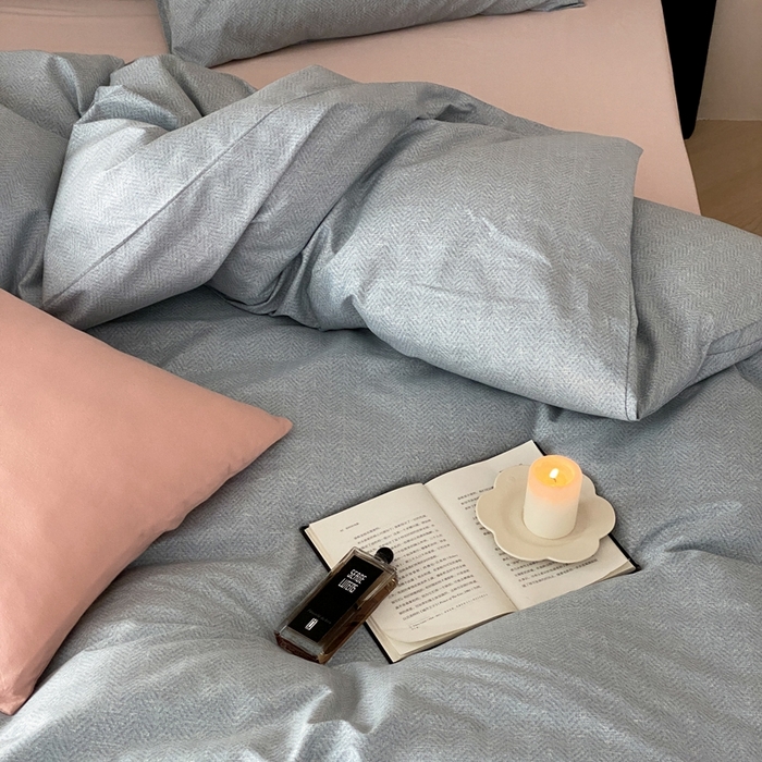 91家纺网 家纺一手货源 找家纺 朵希曼 2026新款全棉印花小清新系列四件套 怀素-混纺紫