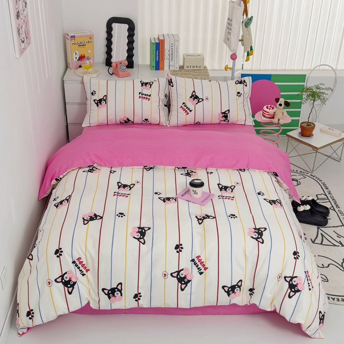 朵希曼 2026新款全棉印花小清新系列四件套 法豆