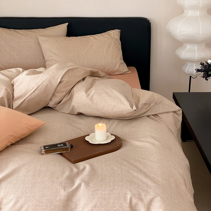 91家纺网 家纺一手货源 找家纺 朵希曼 2026新款全棉印花小清新系列四件套 怀素-拿坡里黄