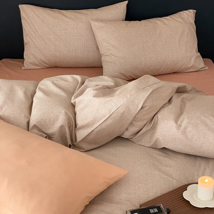 91家纺网 家纺一手货源 找家纺 朵希曼 2026新款全棉印花小清新系列四件套 怀素-拿坡里黄