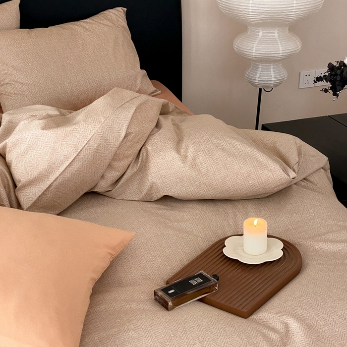 91家纺网 家纺一手货源 找家纺 朵希曼 2026新款全棉印花小清新系列四件套 怀素-拿坡里黄