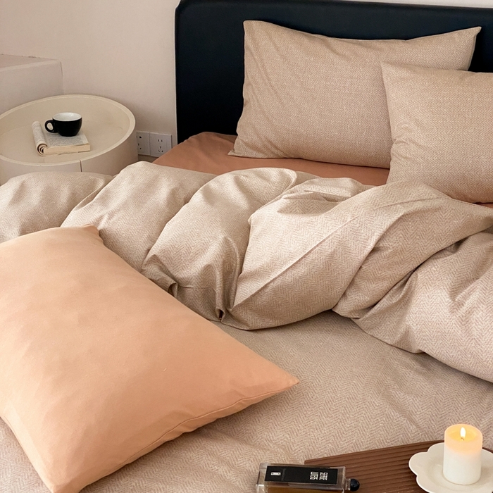 91家纺网 家纺一手货源 找家纺 朵希曼 2026新款全棉印花小清新系列四件套 怀素-拿坡里黄