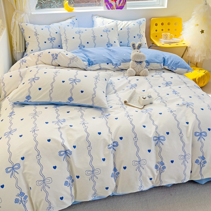 91家纺网 家纺一手货源 找家纺 朵希曼 2026新款全棉印花小清新系列四件套 米兰达