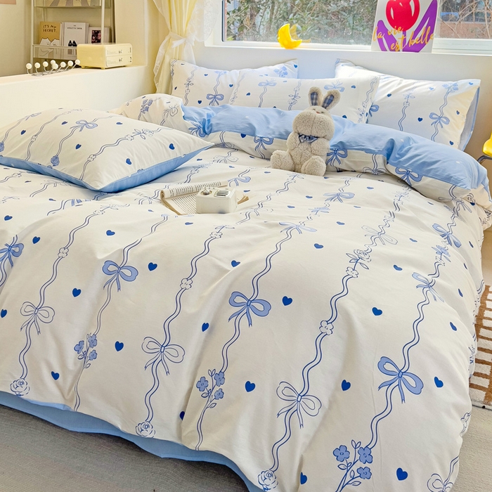 91家纺网 家纺一手货源 找家纺 朵希曼 2026新款全棉印花小清新系列四件套 米兰达