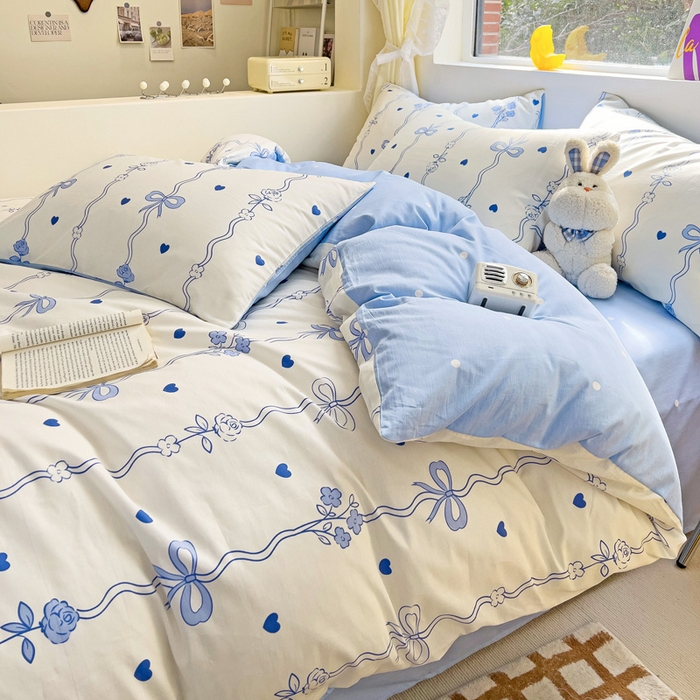 91家纺网 家纺一手货源 找家纺 朵希曼 2026新款全棉印花小清新系列四件套 米兰达