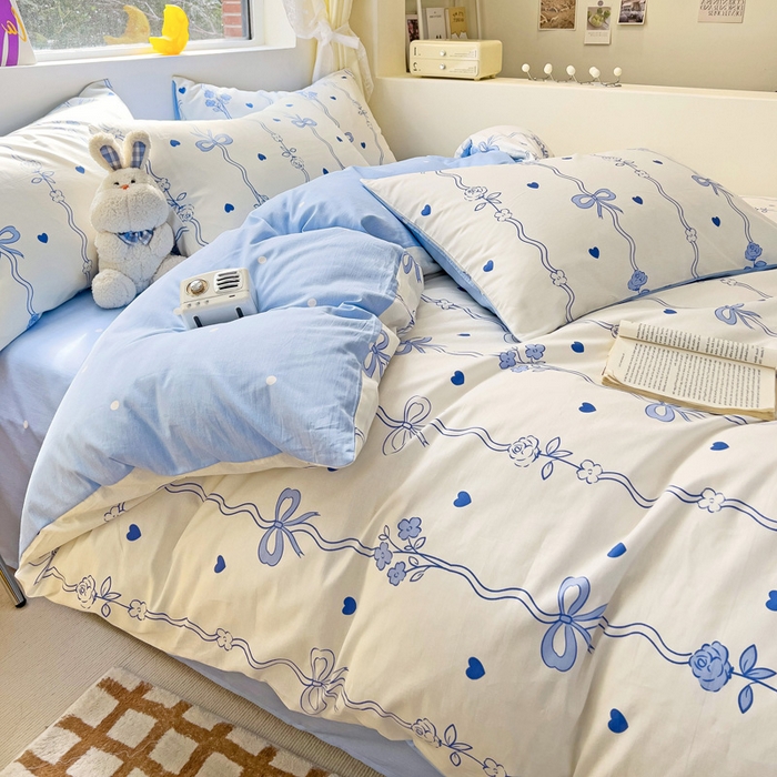 91家纺网 家纺一手货源 找家纺 朵希曼 2026新款全棉印花小清新系列四件套 米兰达