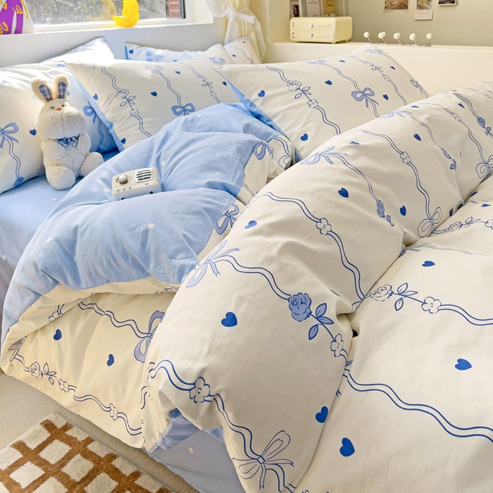 91家纺网 家纺一手货源 找家纺 朵希曼 2026新款全棉印花小清新系列四件套 米兰达