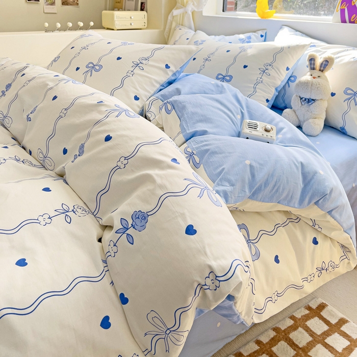 91家纺网 家纺一手货源 找家纺 朵希曼 2026新款全棉印花小清新系列四件套 米兰达