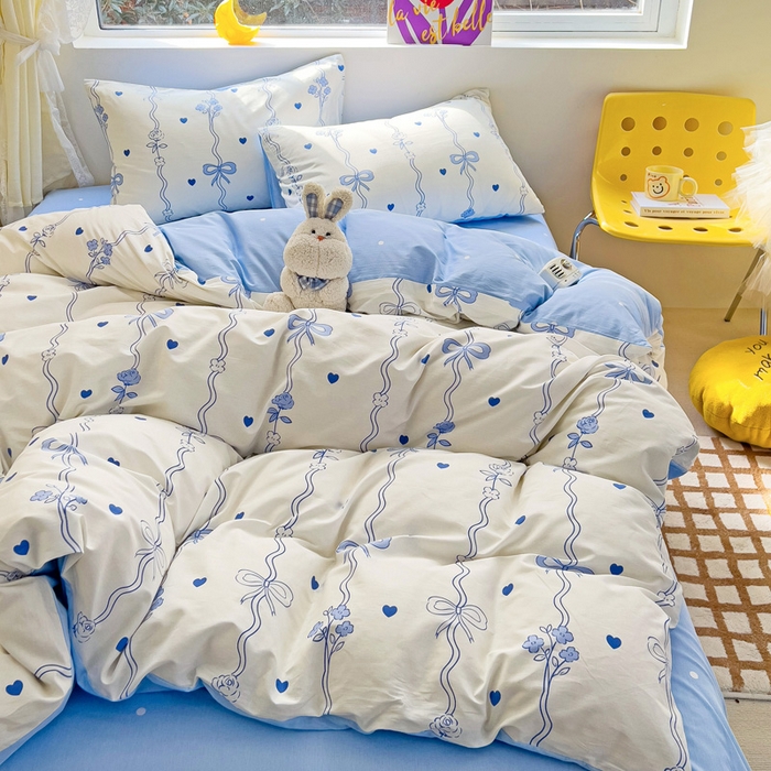 91家纺网 家纺一手货源 找家纺 朵希曼 2026新款全棉印花小清新系列四件套 米兰达