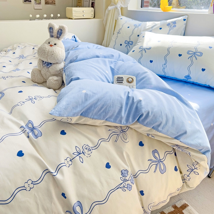 91家纺网 家纺一手货源 找家纺 朵希曼 2026新款全棉印花小清新系列四件套 米兰达