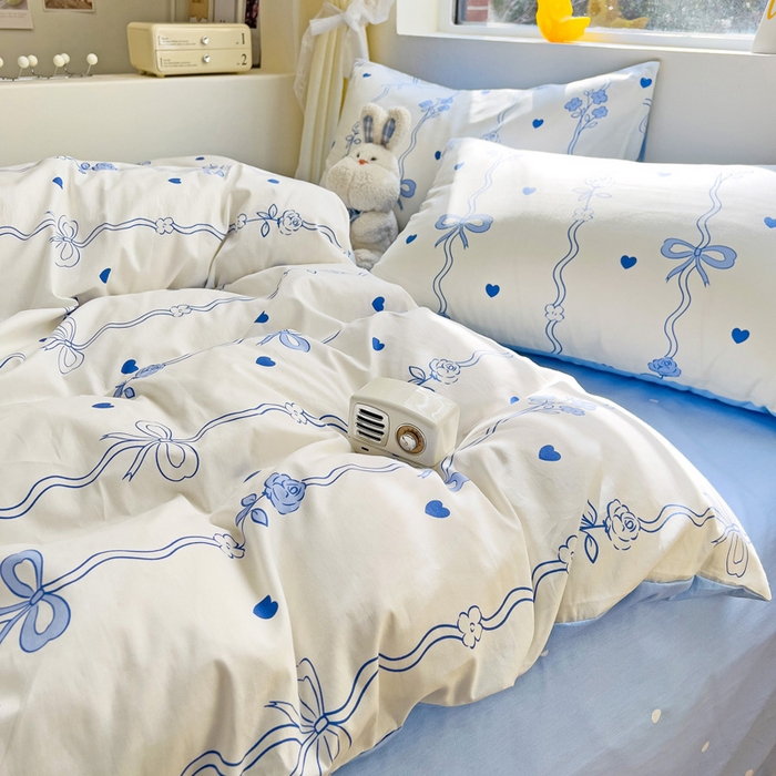 91家纺网 家纺一手货源 找家纺 朵希曼 2026新款全棉印花小清新系列四件套 米兰达