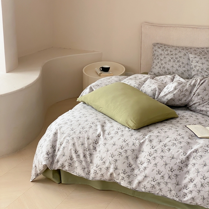 91家纺网 家纺一手货源 找家纺 朵希曼 2026新款全棉印花小清新系列四件套 奢香夫人