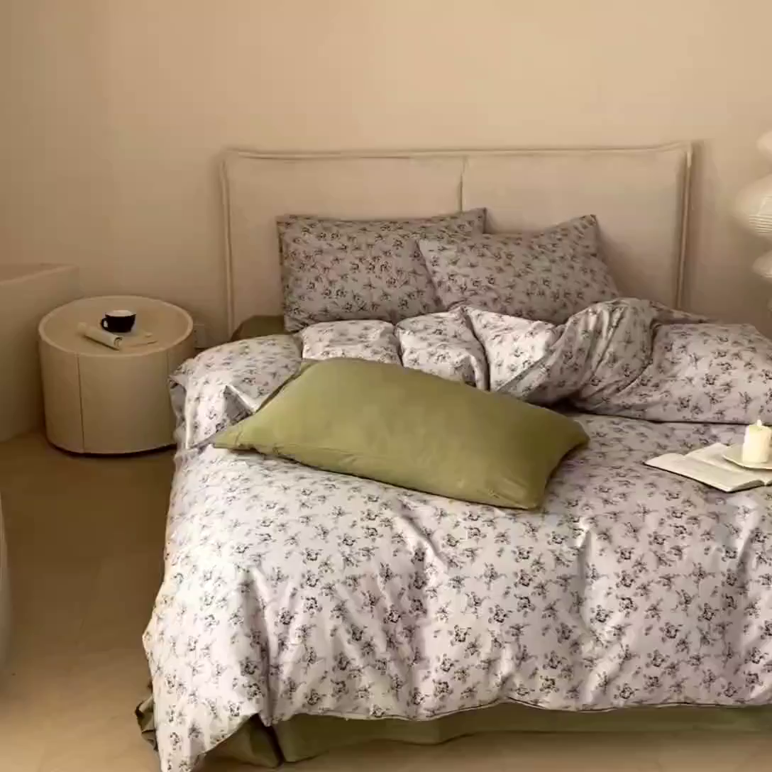 91家纺网 家纺一手货源 找家纺 朵希曼 2026新款全棉印花小清新系列四件套 奢香夫人