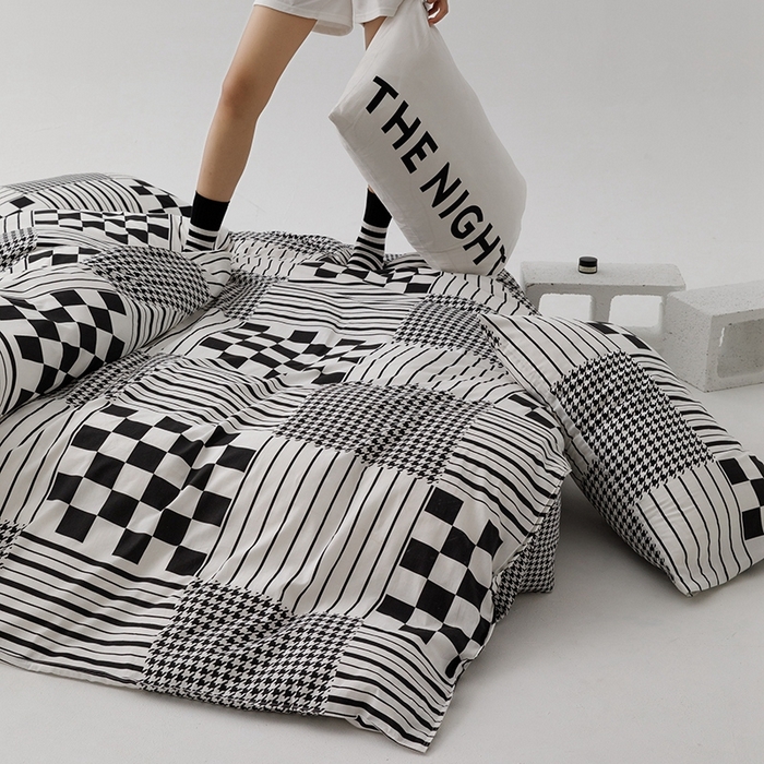 91家纺网 家纺一手货源 找家纺 朵希曼 2026新款全棉印花小清新系列四件套 田野