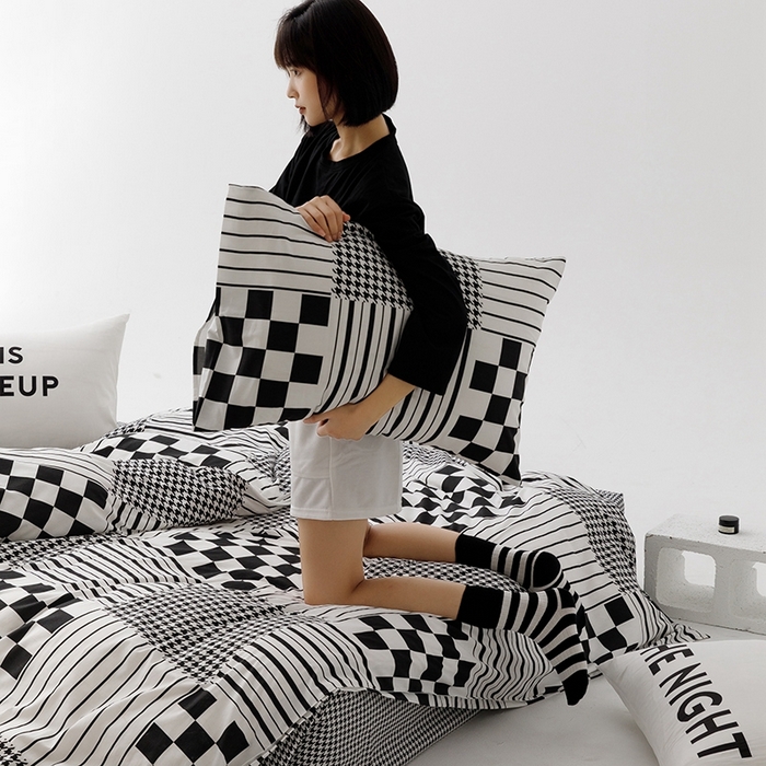 91家纺网 家纺一手货源 找家纺 朵希曼 2026新款全棉印花小清新系列四件套 田野