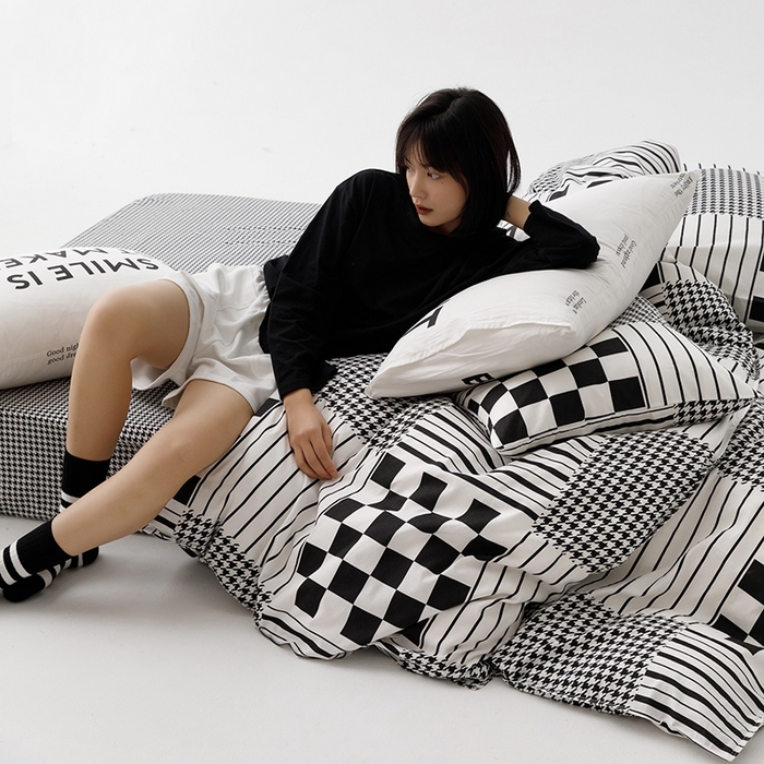 91家纺网 家纺一手货源 找家纺 朵希曼 2026新款全棉印花小清新系列四件套 田野