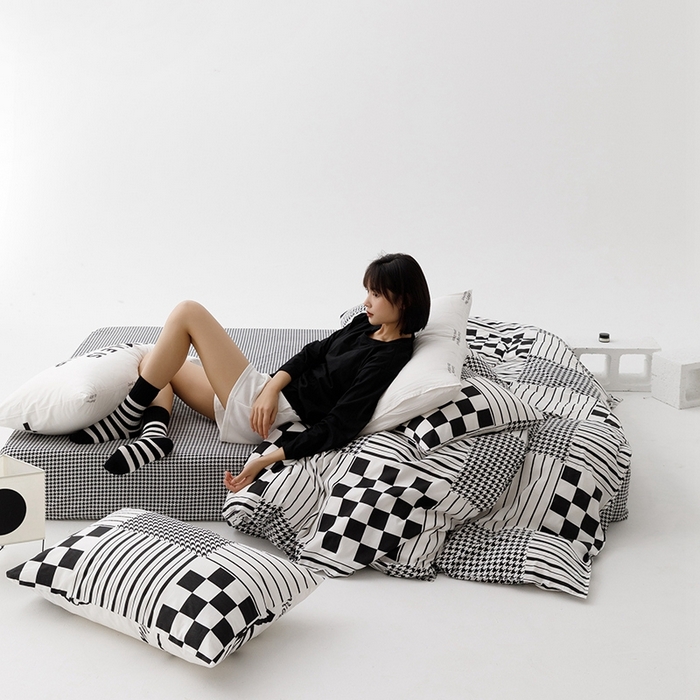 91家纺网 家纺一手货源 找家纺 朵希曼 2026新款全棉印花小清新系列四件套 田野