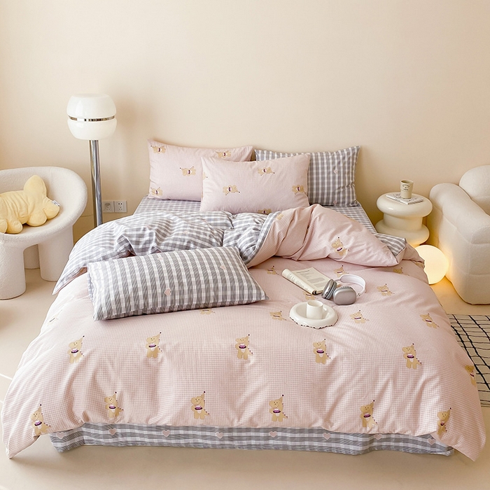 朵希曼 2026新款全棉印花小清新系列四件套 晚安马卡巴卡