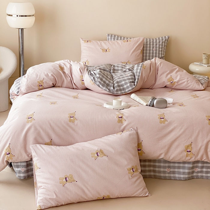 91家纺网 家纺一手货源 找家纺 朵希曼 2026新款全棉印花小清新系列四件套 晚安马卡巴卡