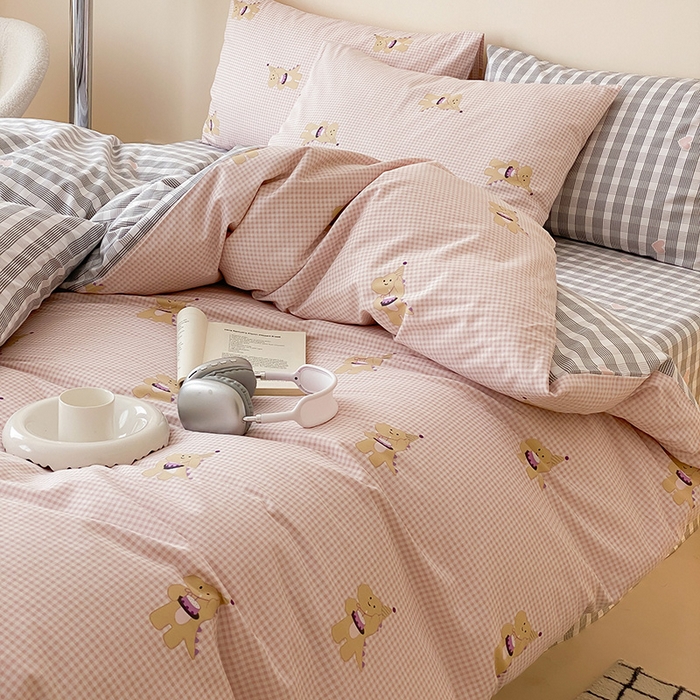 91家纺网 家纺一手货源 找家纺 朵希曼 2026新款全棉印花小清新系列四件套 晚安马卡巴卡