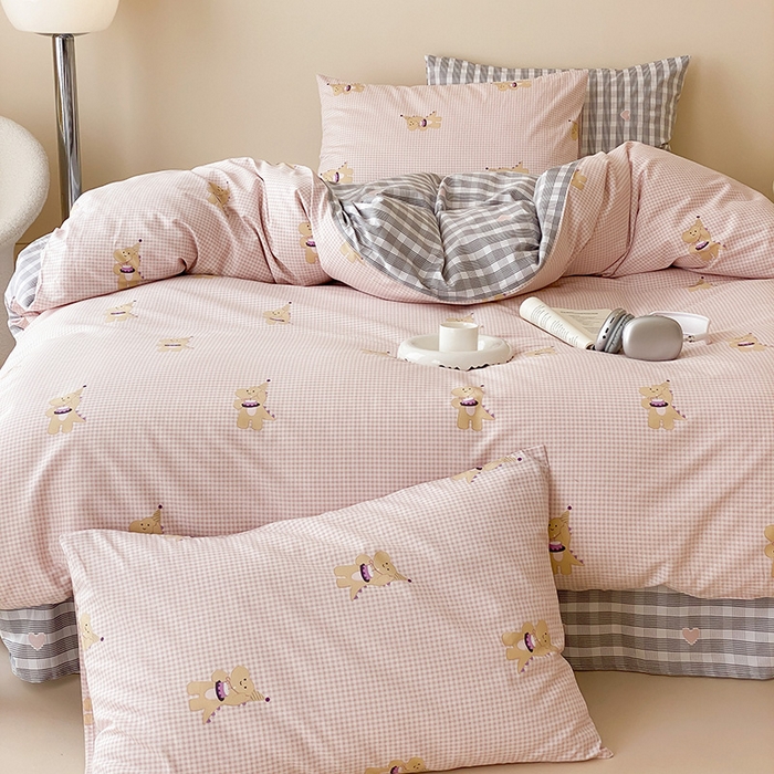 91家纺网 家纺一手货源 找家纺 朵希曼 2026新款全棉印花小清新系列四件套 晚安马卡巴卡